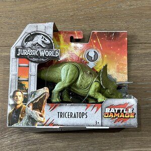 Jurassic World Fallen Kingdom BATTLE 6" Triceratops Posable 2018 NEW Damaged Box
